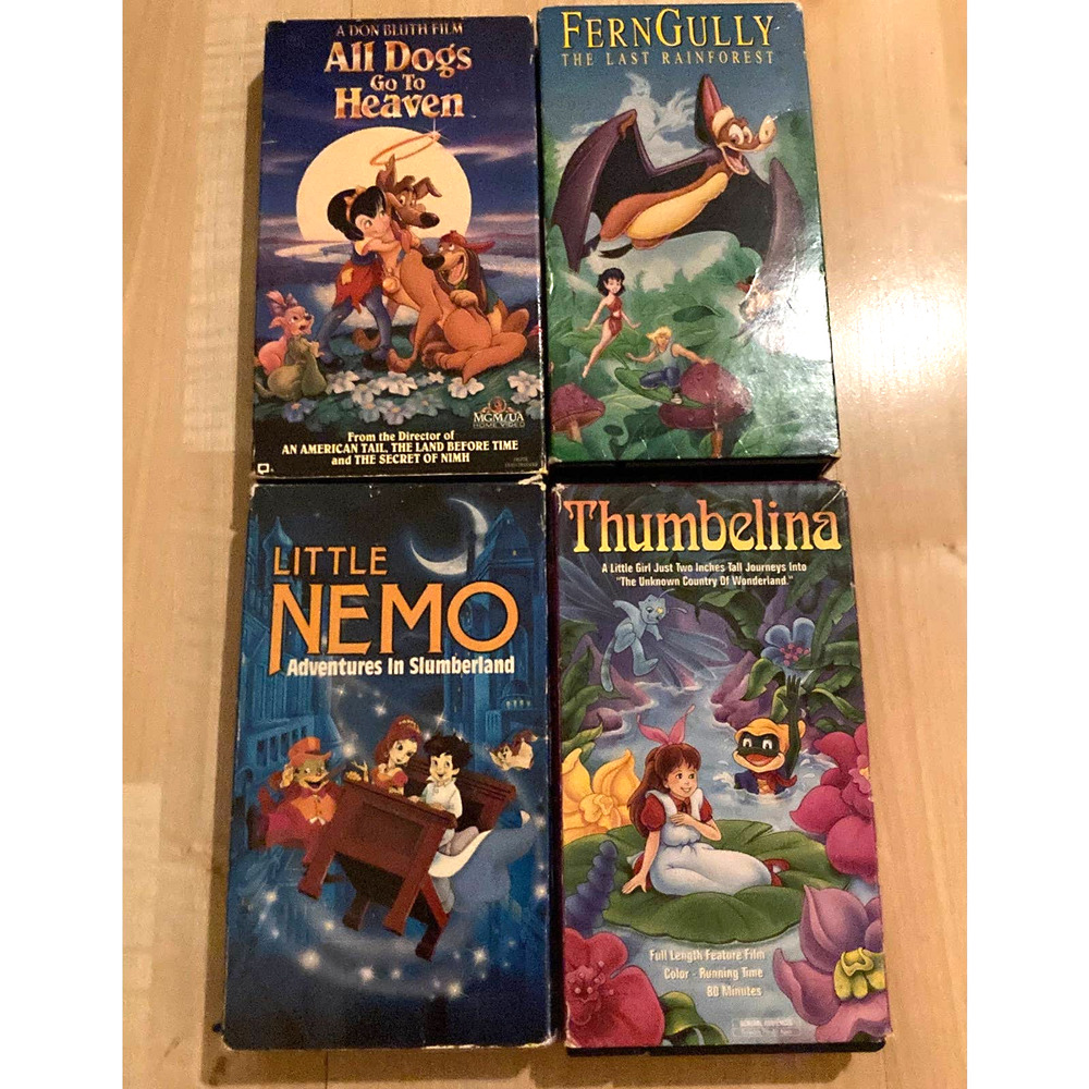 LOT OF FOUR VHS Kids Animated Movies